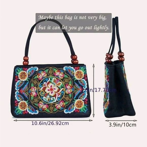 Floral Embroidered Handbag - Picture 3 of 8